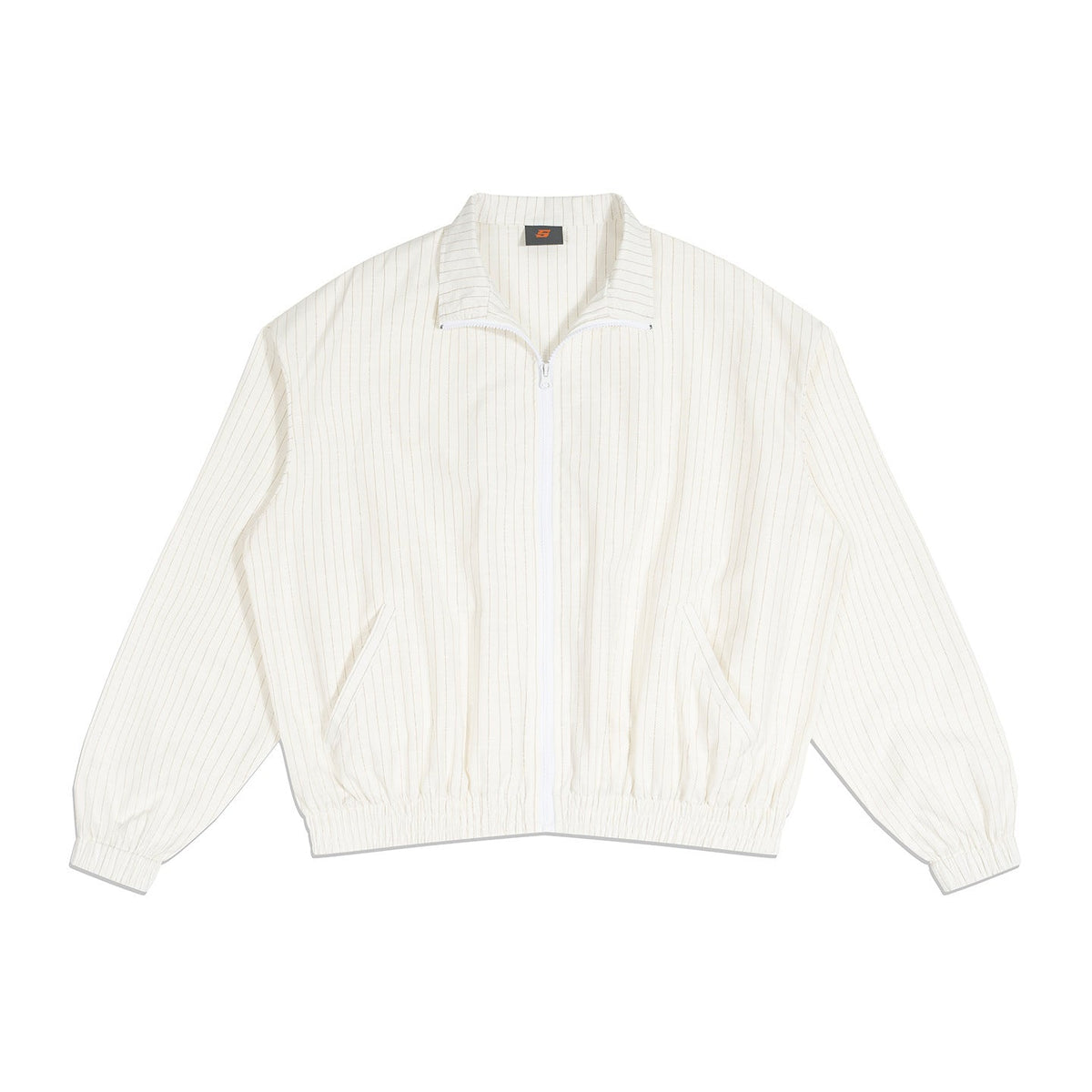 Ezra | Mens Striped Zip Track Lightweight Sports Jacket - White