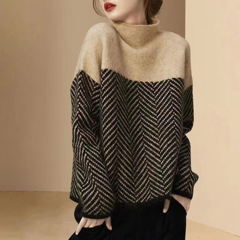 Fabienne | Womens Chunky Knit Jumper - Khaki