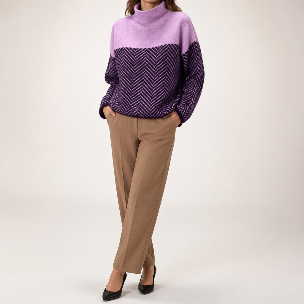 Fabienne | Womens Chunky Knit Jumper Knitted Warm Winter Sweater, Pink