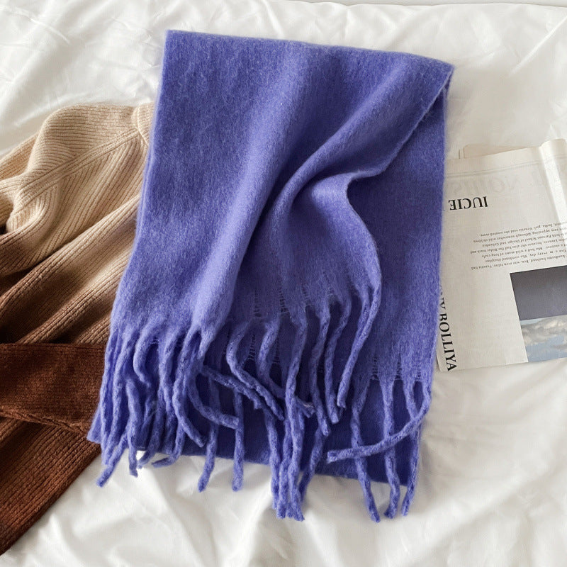 Faye | Womens Soft Mohair Shawl Scarf - Deep Purple