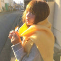 Faye | Womens Soft Mohair Shawl Scarf - Yellow
