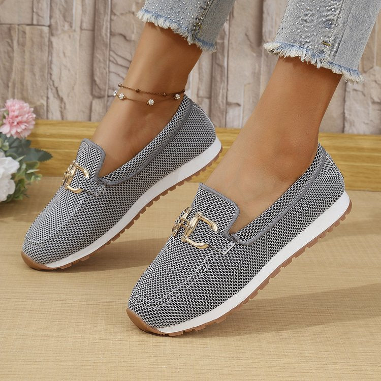 Fenna | Womens Canvas Low Top Casual Black White Flat Shoes - 2