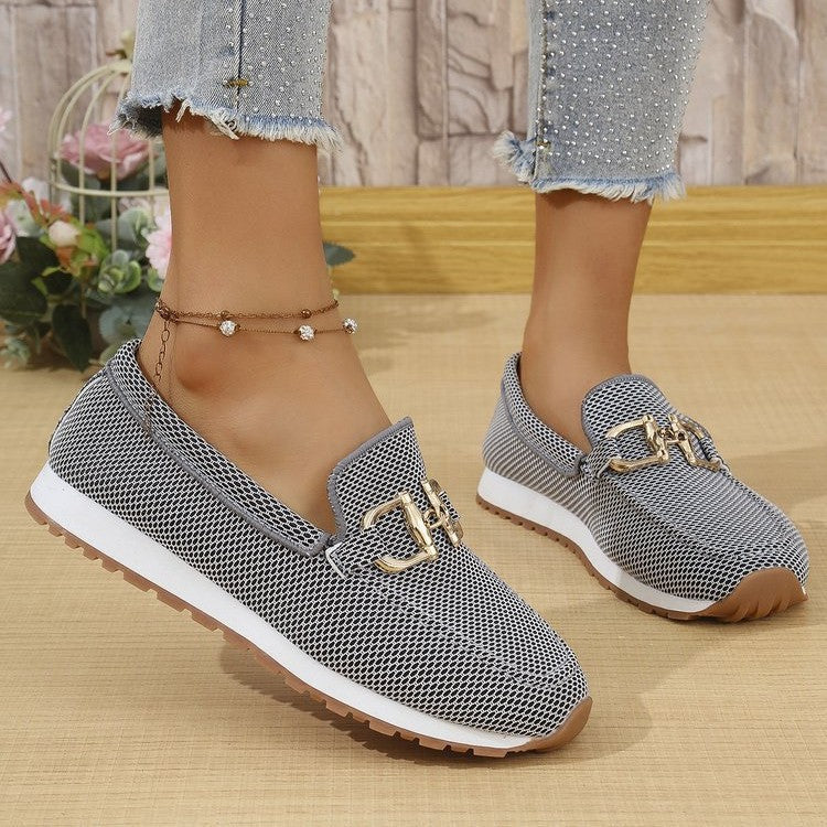 Fenna | Womens Canvas Low Top Casual Black White Flat Shoes - 3