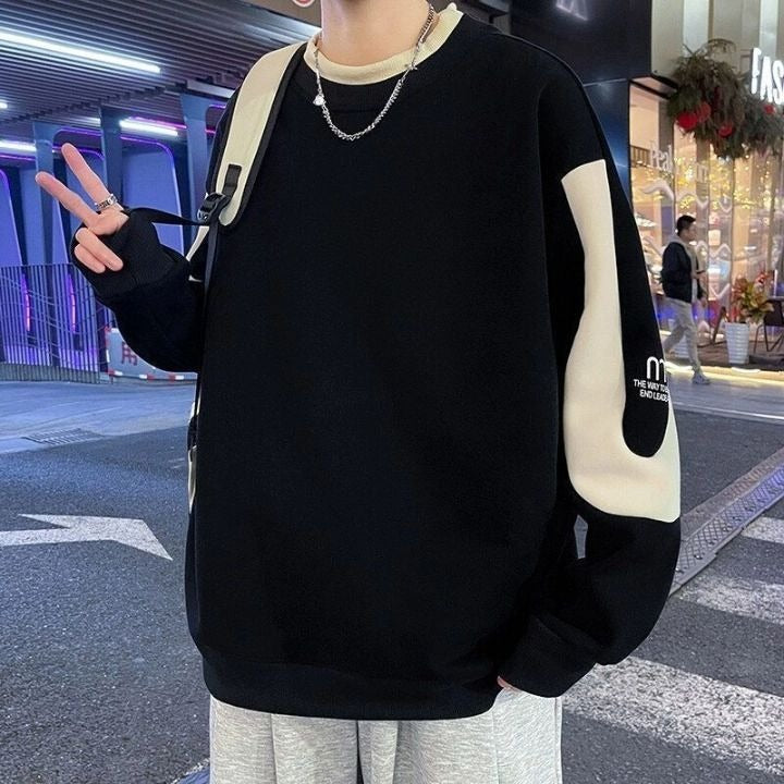 Fletcher | Mens Drop Shoulder Sweatshirt Plus Size Round Neck - 4
