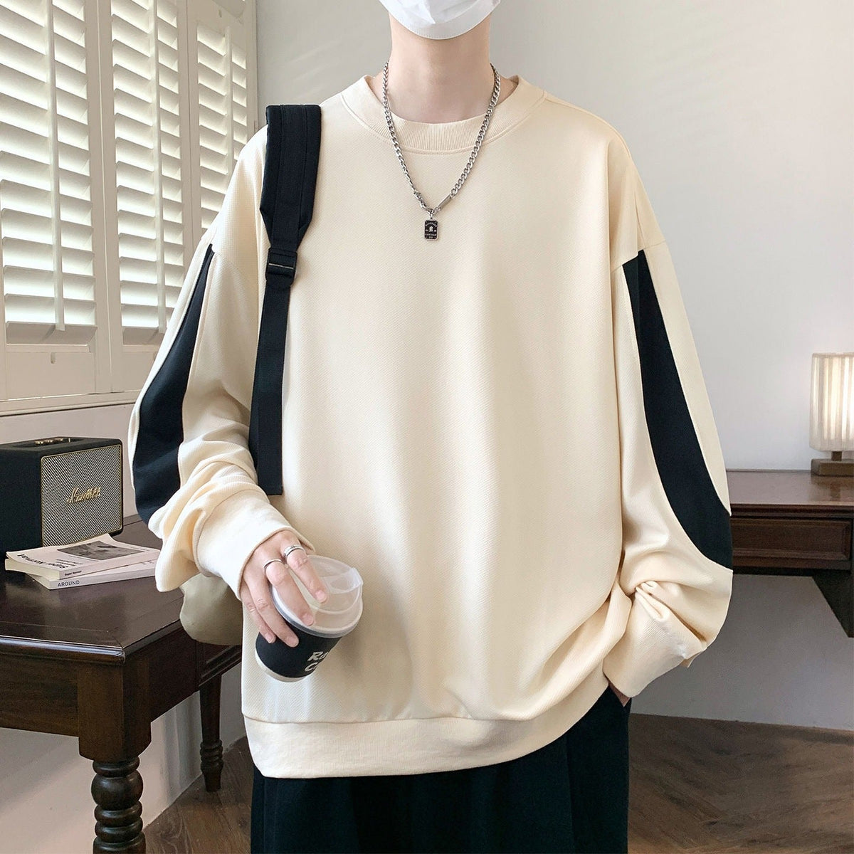Fletcher | Mens Drop Shoulder Sweatshirt Plus Size Round Neck - 7