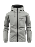 Fletcher | Mens Hooded Utility Workwear Jacket, Light Grey