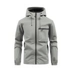 Fletcher | Mens Hooded Utility Workwear Jacket, Light Grey
