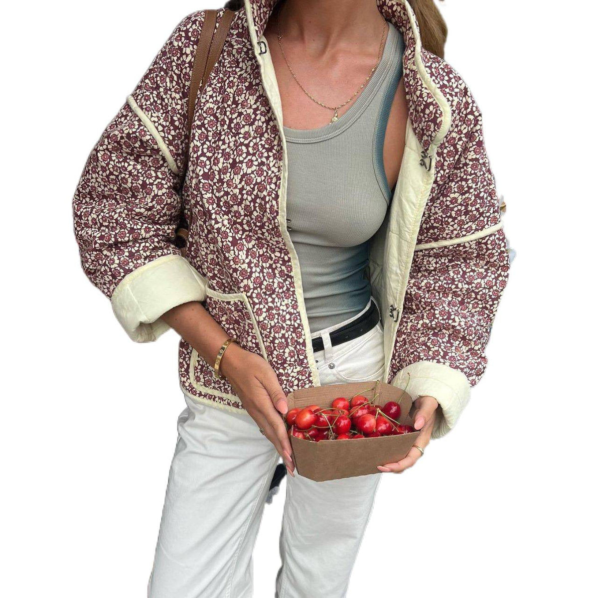 Fleur | Womens Printed Padded Cotton Lightweight Jacket - 5