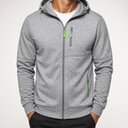 Flynn | Mens Jacket Zip Up Hooded Sports Lightweight Jacket, Grey