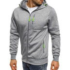 Flynn | Mens Zip Hooded Sports Jacket - Grey