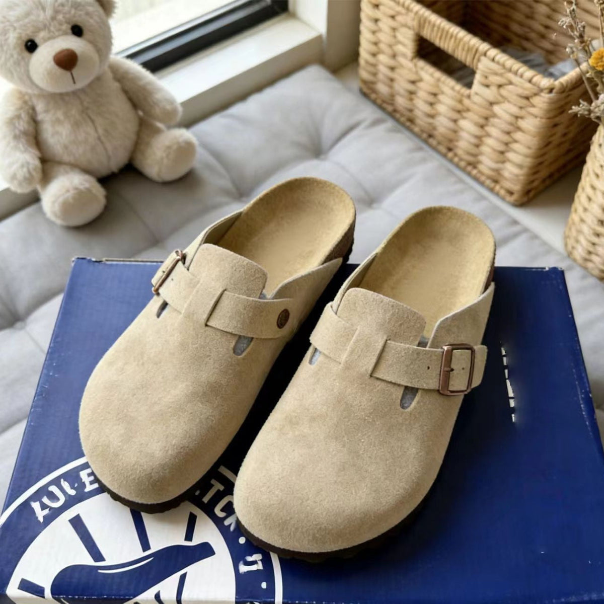 Foster | Leather Clogs Mules Closed Toe Platform Slippers Sandals - 2