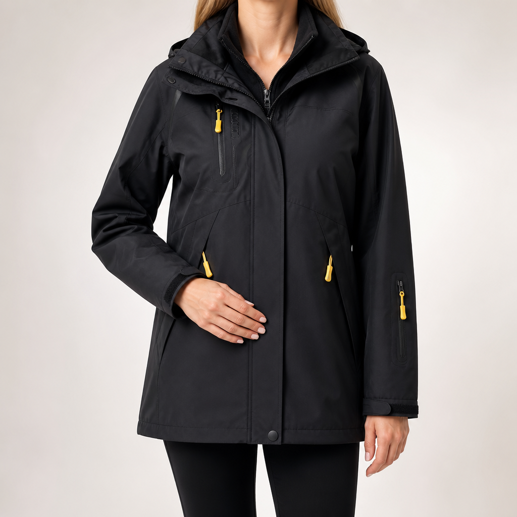 Foster | Womens Waterproof Jacket Ski 3 In 1 Windproof Hooded Winter Coat, Black 2