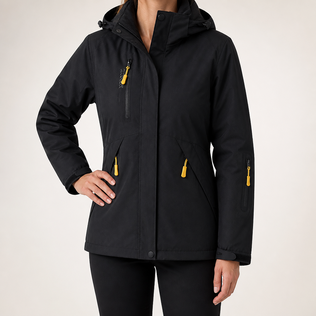 Foster | Womens Waterproof Jacket Ski 3 In 1 Windproof Hooded Winter Coat, Black