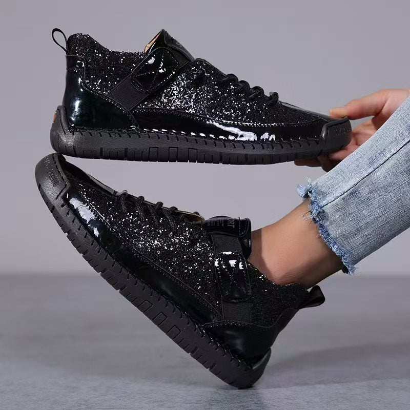Frankie | Womens Leather Low Top Retro Flat Shoes - 4