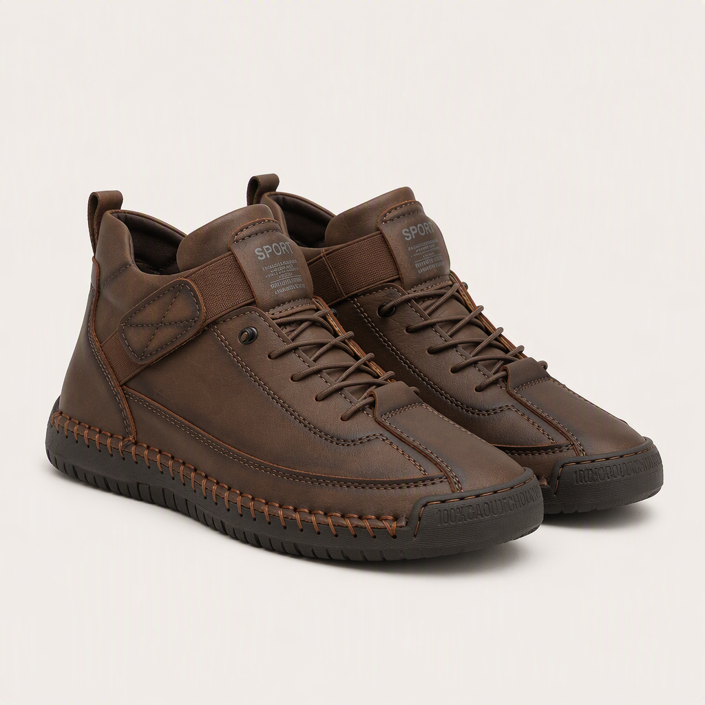 Frankie | Womens Trainers Leather Low Top Retro Flat Sneakers, Brown