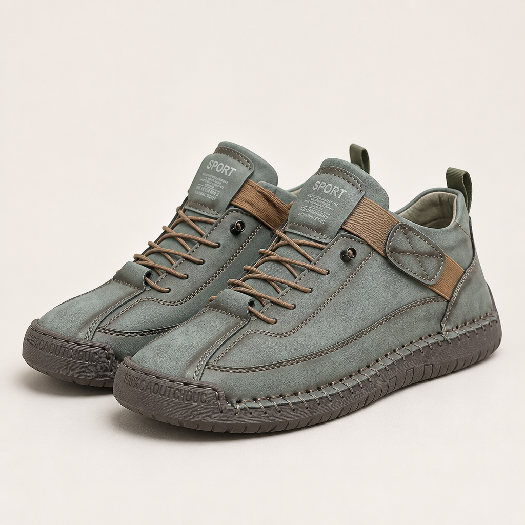 Frankie | Womens Trainers Leather Low Top Retro Flat Sneakers, Green