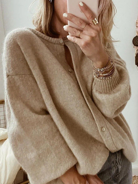 Freya | Womens Plus Size Knit Button Cardigan Sweater
