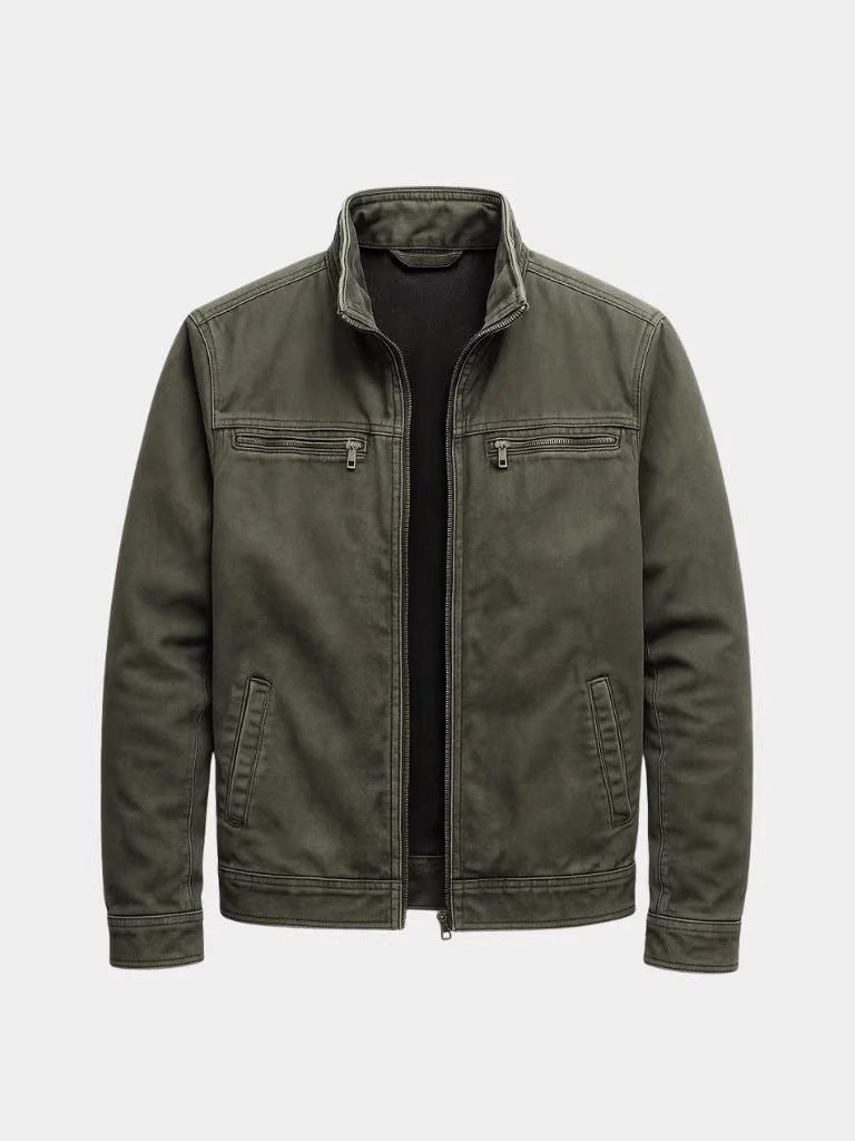 Garrick | Mens Cotton Lapel Zip Workwear Jacket Padded Coat - 1