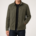 Garrick | Mens Cotton Lapel Zip Workwear Jacket Padded Coat, Army Green