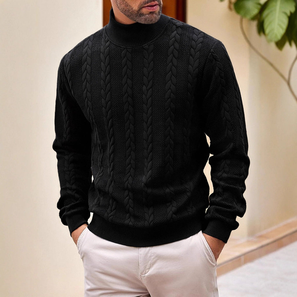 Garrick | Mens Knitted Warm High Neck Jumper Winter Sweater - 4