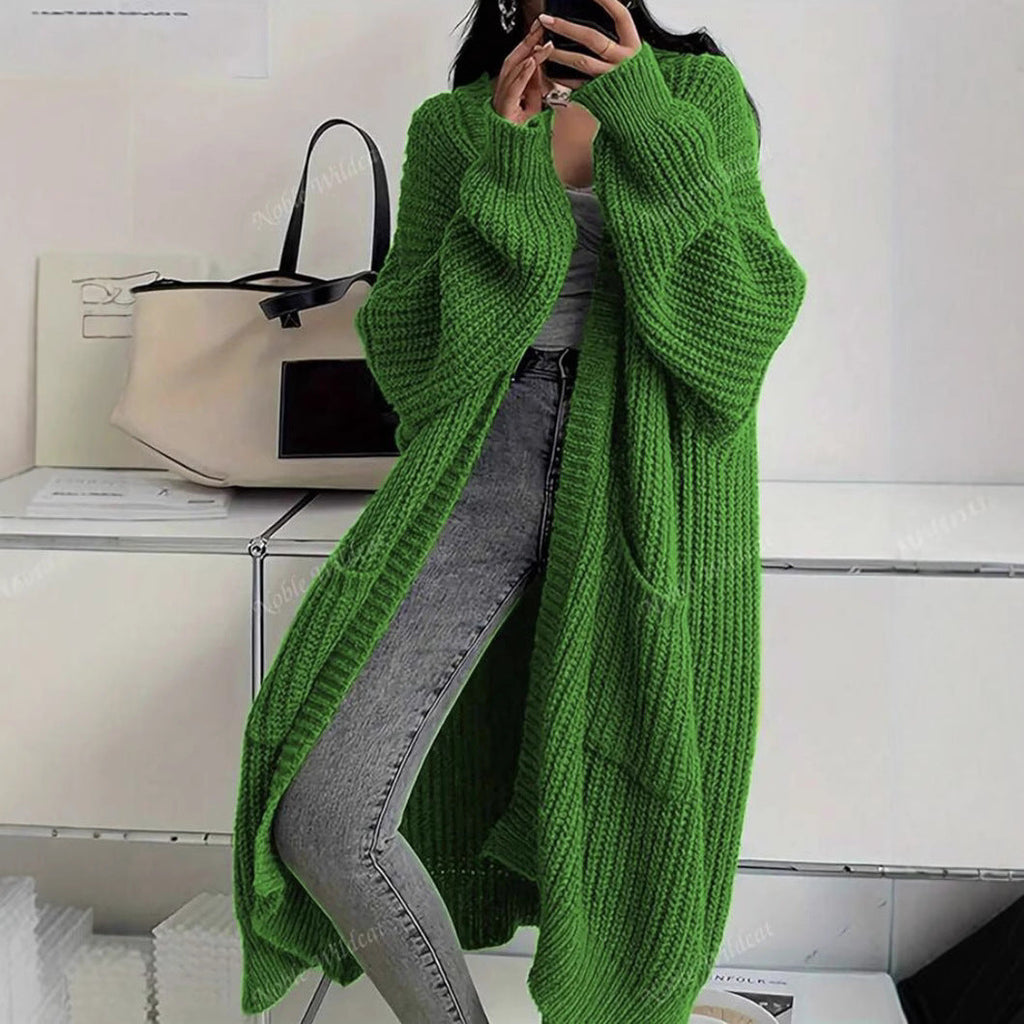 Genevieve | Womens Long Knitted Loose Thickened Winter Ladies Cardigan - 1