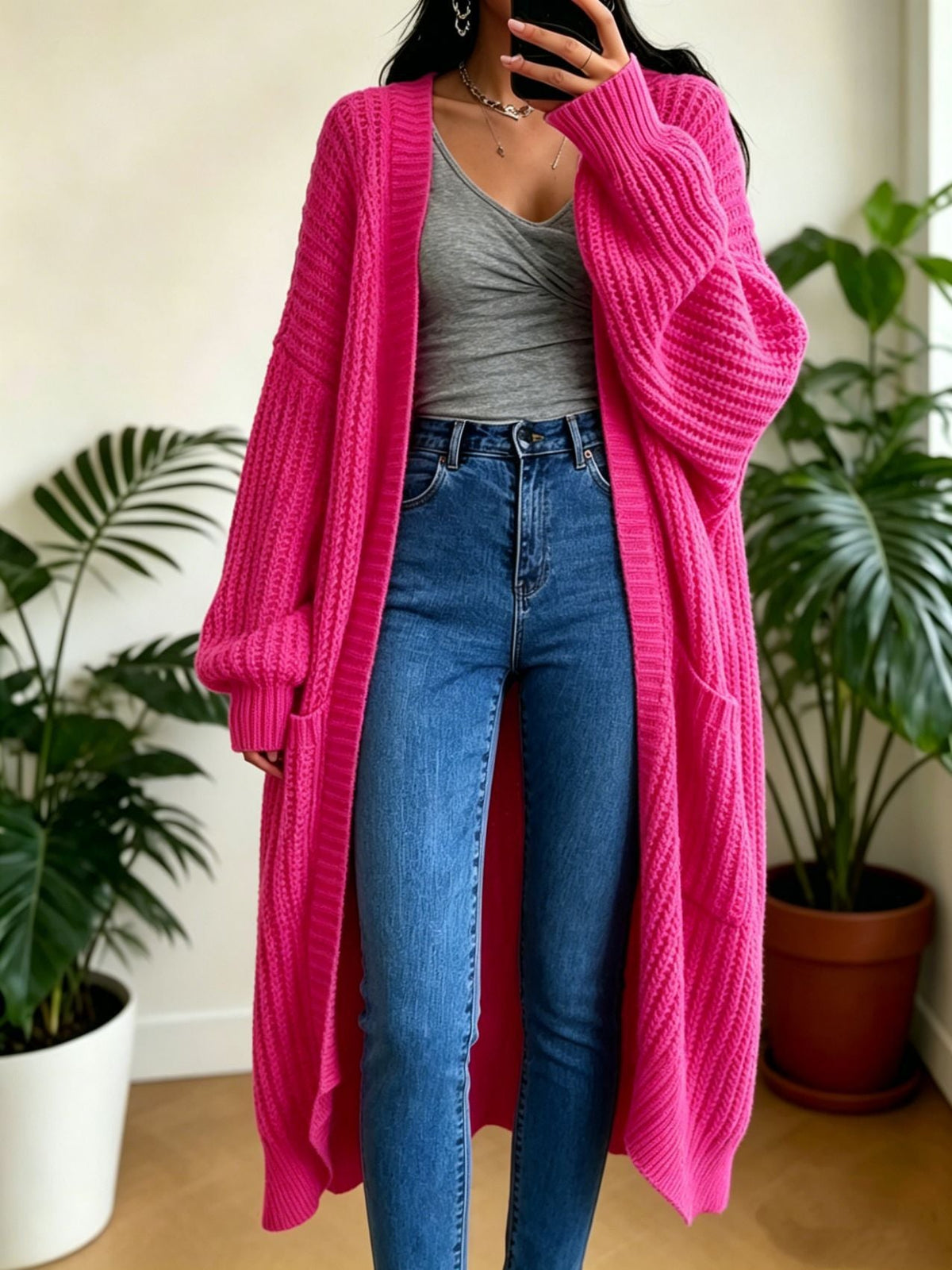 Genevieve | Womens Long Knitted Loose Thickened Winter Ladies Cardigan - 12