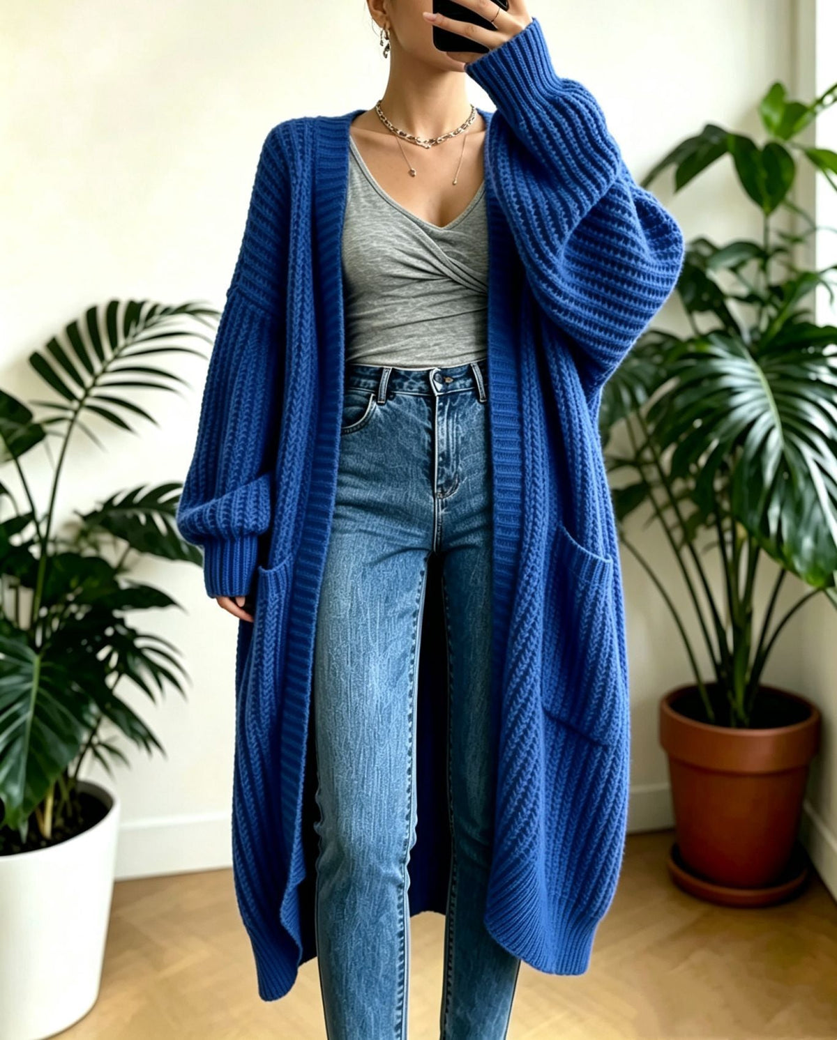 Genevieve | Womens Long Knitted Loose Thickened Winter Ladies Cardigan - 13