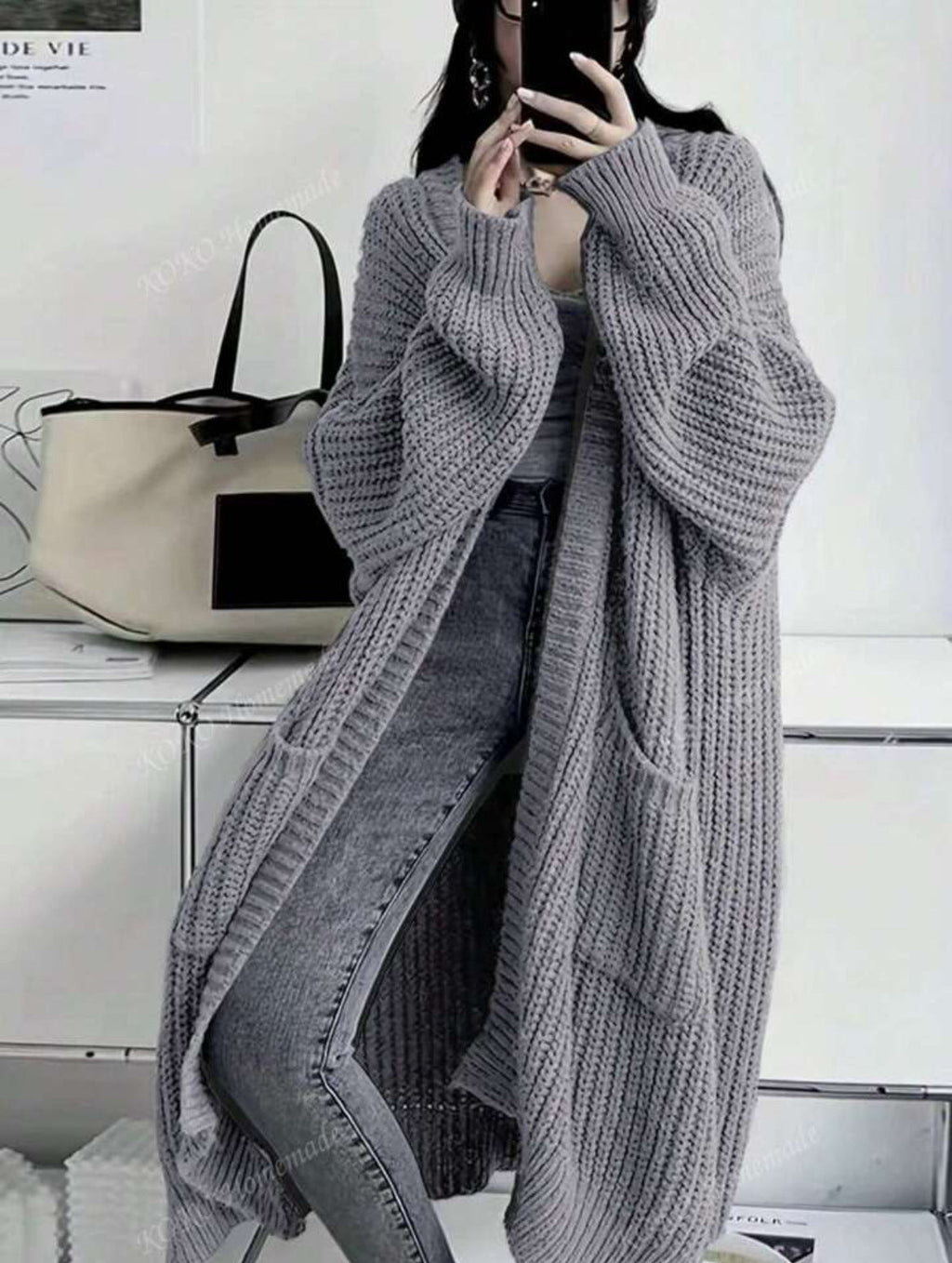 Genevieve | Womens Long Knitted Loose Thickened Winter Ladies Cardigan - 6
