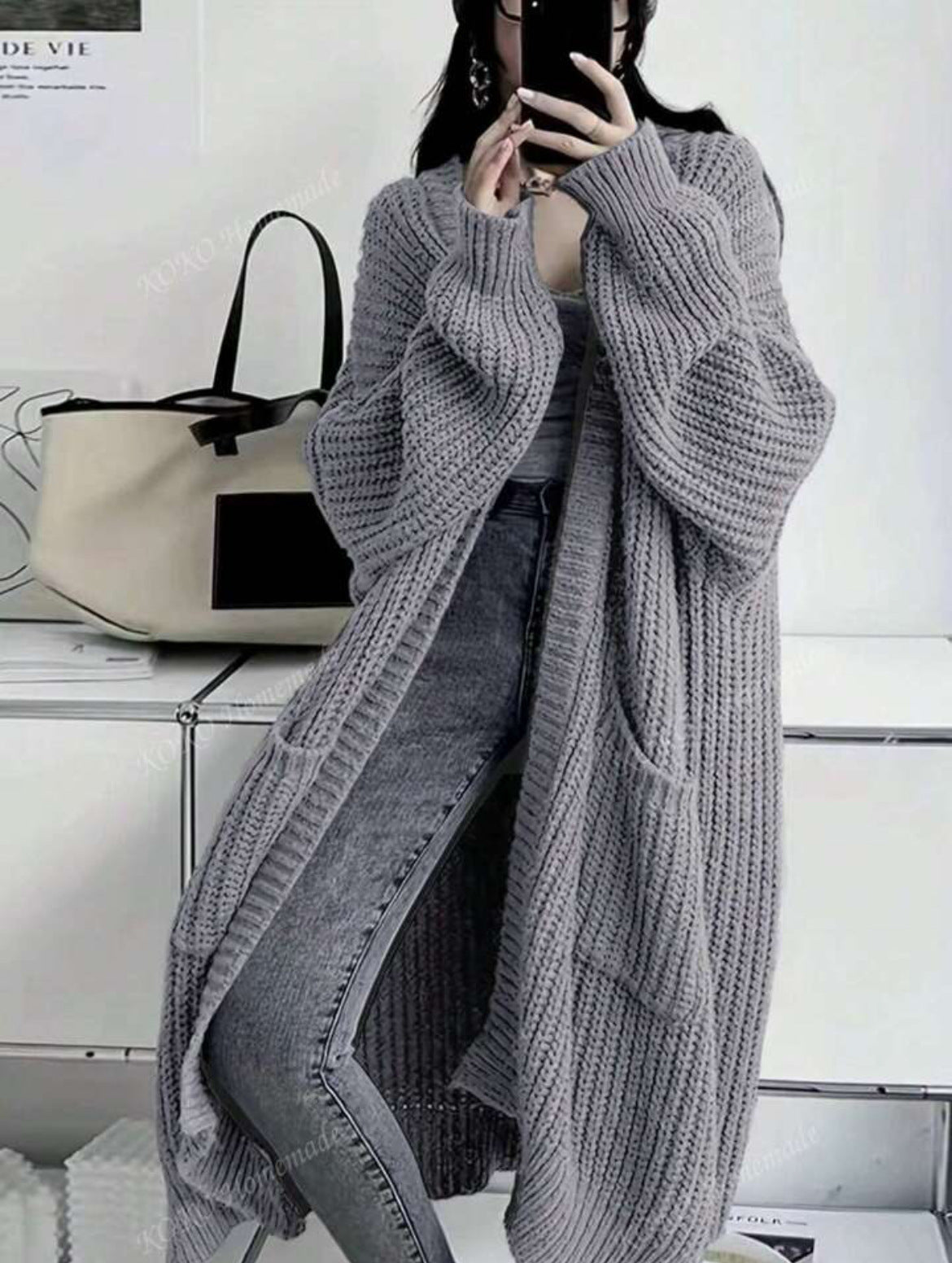 Genevieve | Womens Long Knitted Loose Thickened Winter Ladies Cardigan - 6