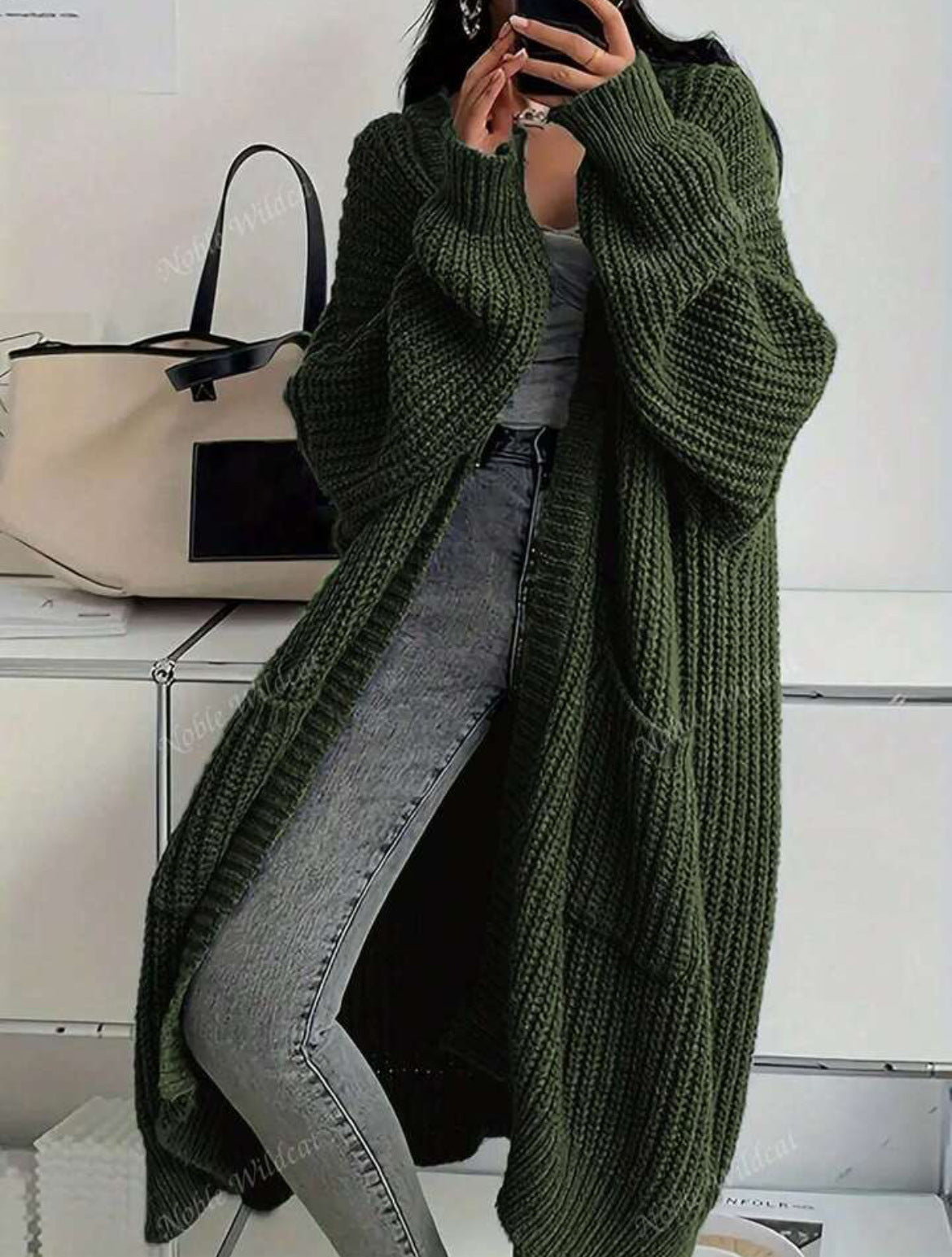 Genevieve | Womens Long Knitted Loose Thickened Winter Ladies Cardigan - 7