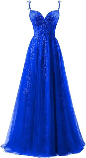 Genevieve | Womens Prom Formal Evening Gown Maxi Wedding Guest Cocktail Dresses - Royal Blue