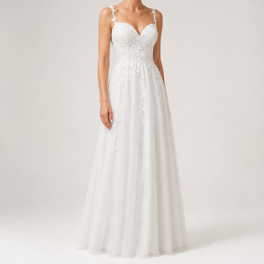Genevieve | Womens Prom Formal Evening Gown Maxi Wedding Guest Cocktail Dresses, White
