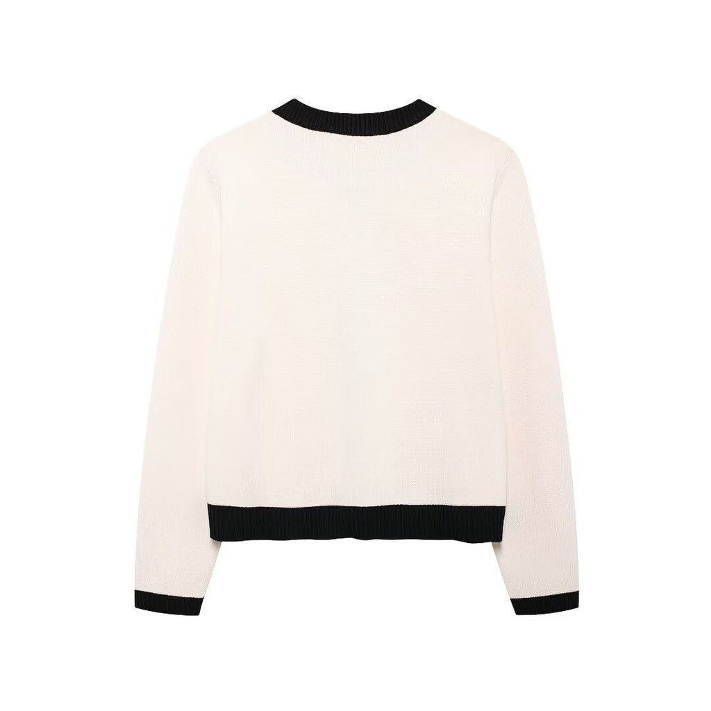 Georgina | Womens Gold Button Knit Jacket - 2