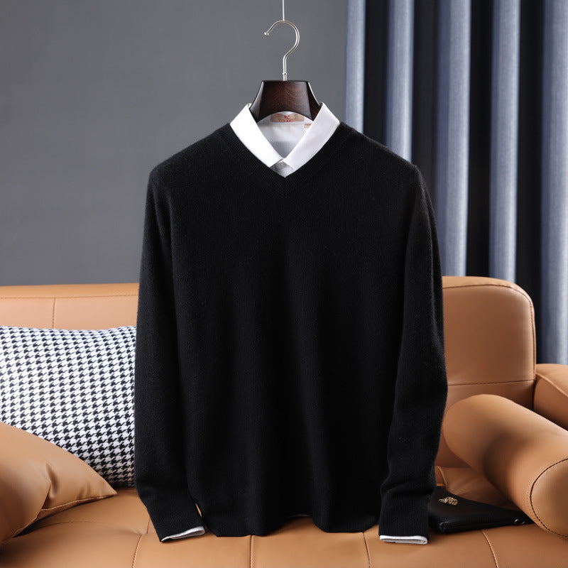 Gideon | Mens V Neck Loose Knitted Jumper - 9