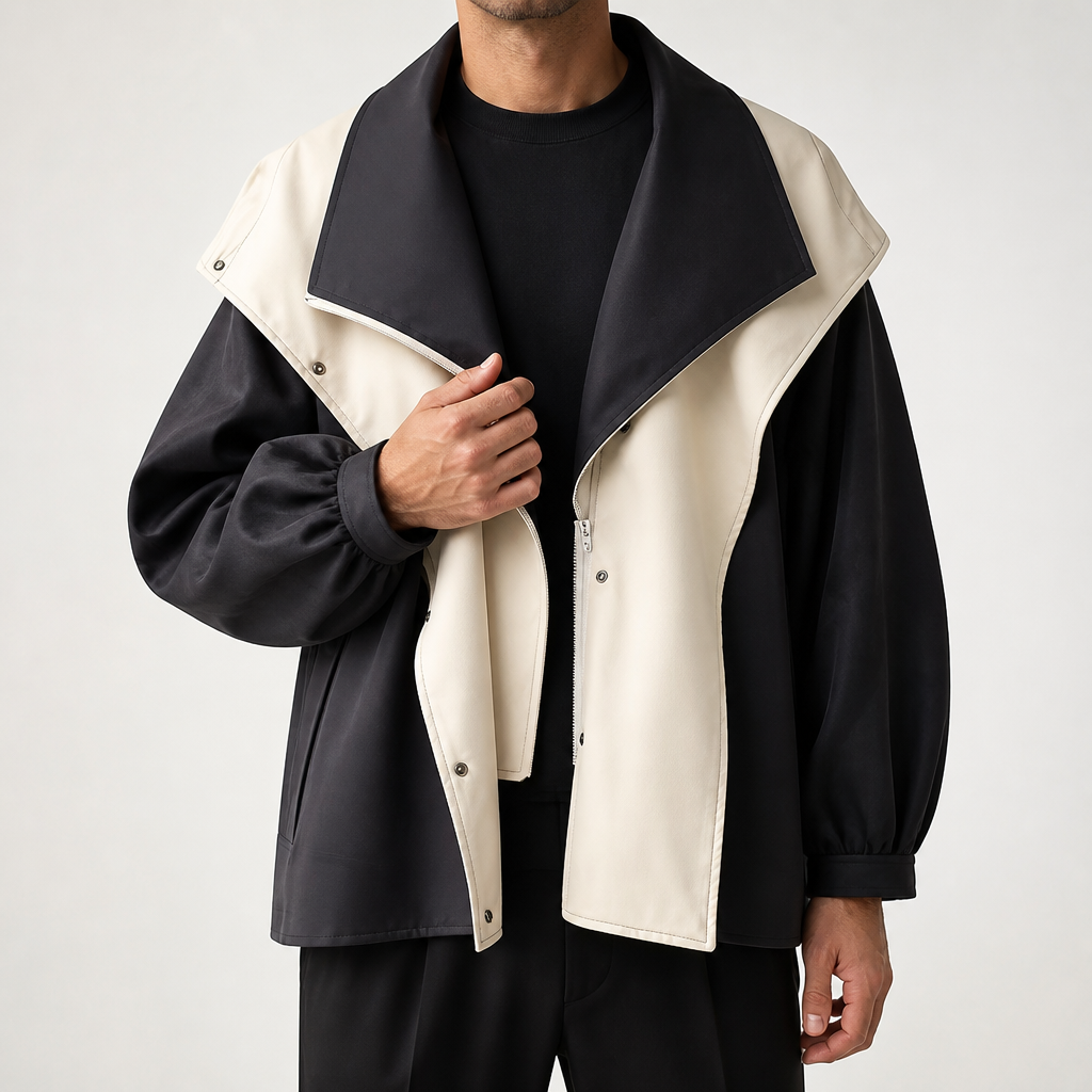 Gilbert | Mens Windbreaker Hooded Zip Lightweight Loose Jacket, Black