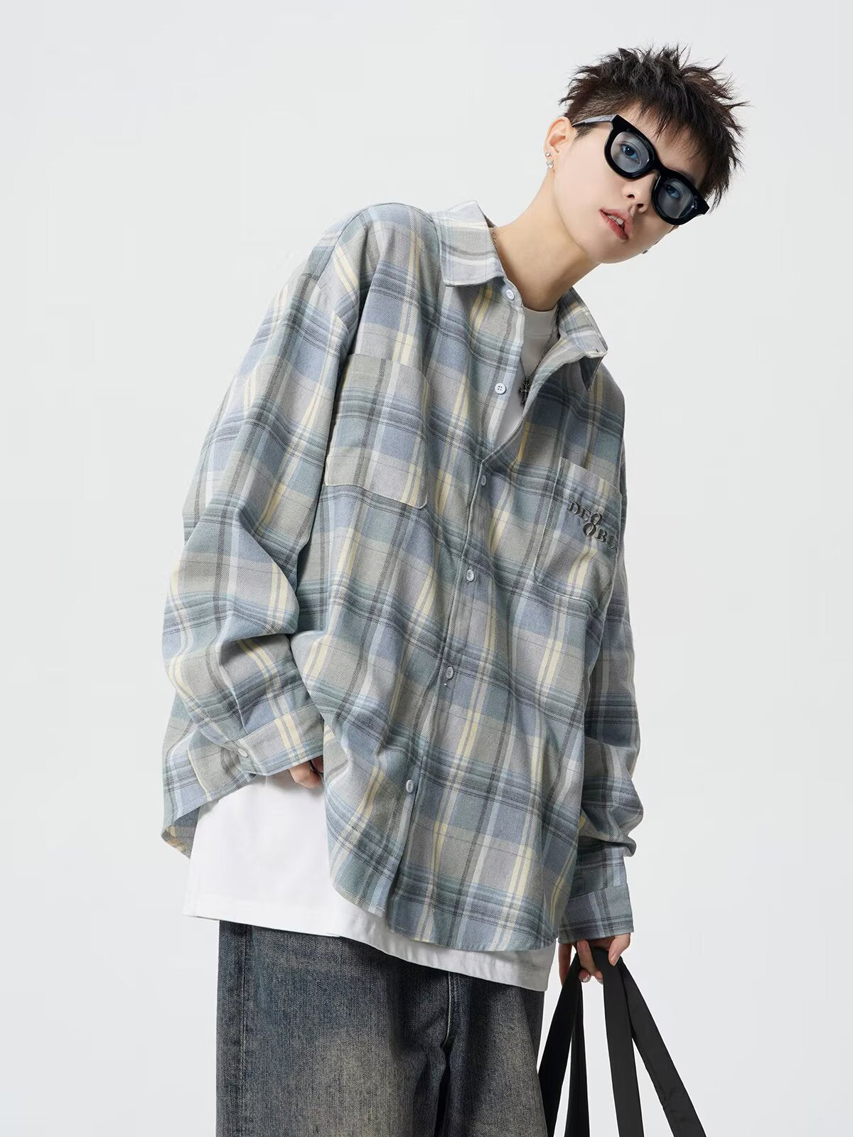 Gilbert | Mens Plaid Cotton Shirt Jacket, Blue
