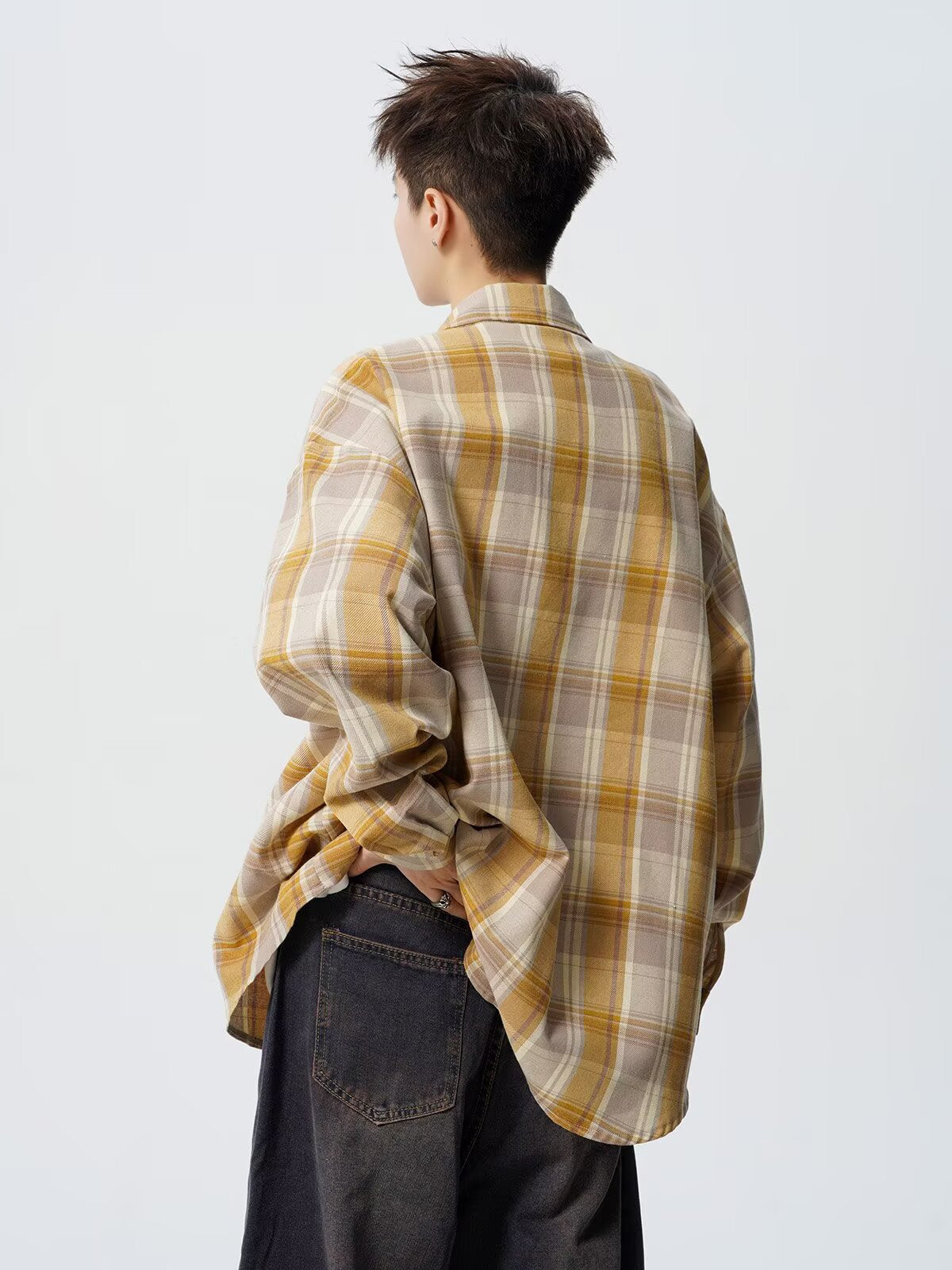 Gilbert | Mens Plaid Cotton Shirt Jacket, Yellow