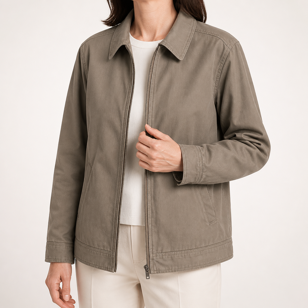 Gitte | Womens Jacket Casual Zip Up Outdoor Jacket, Khaki