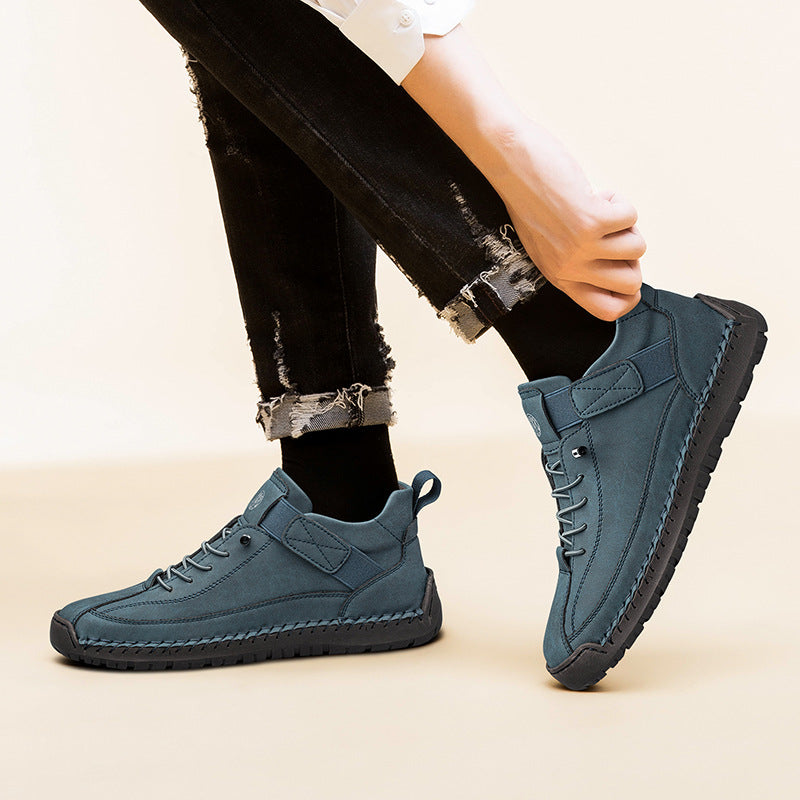 Griffin | Mens Leather Mid Top Stitched Casual Work Boots - 2