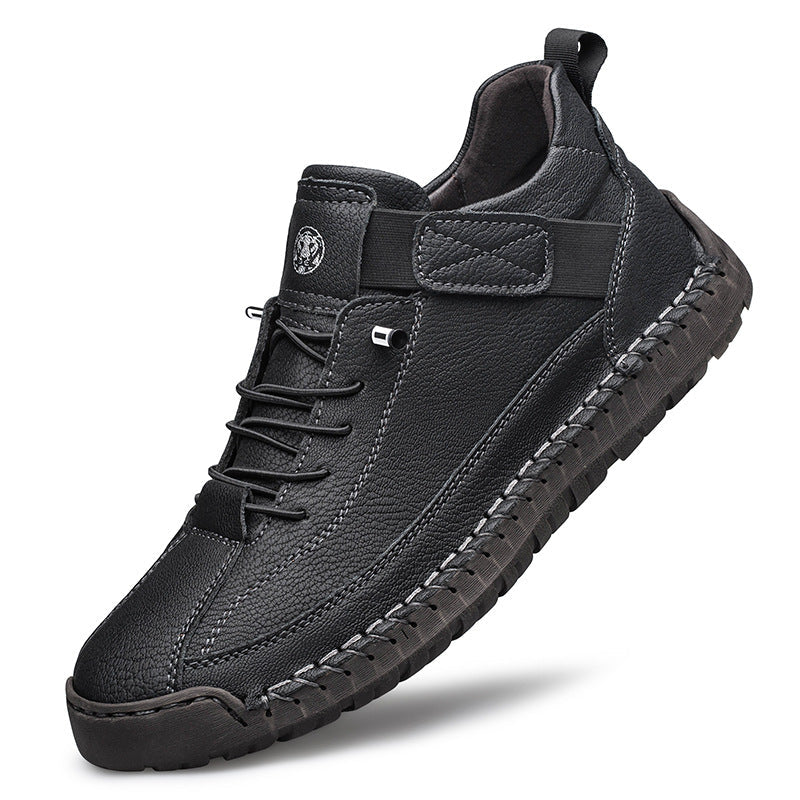 Griffin | Mens Leather Mid Top Stitched Casual Work Boots - 6