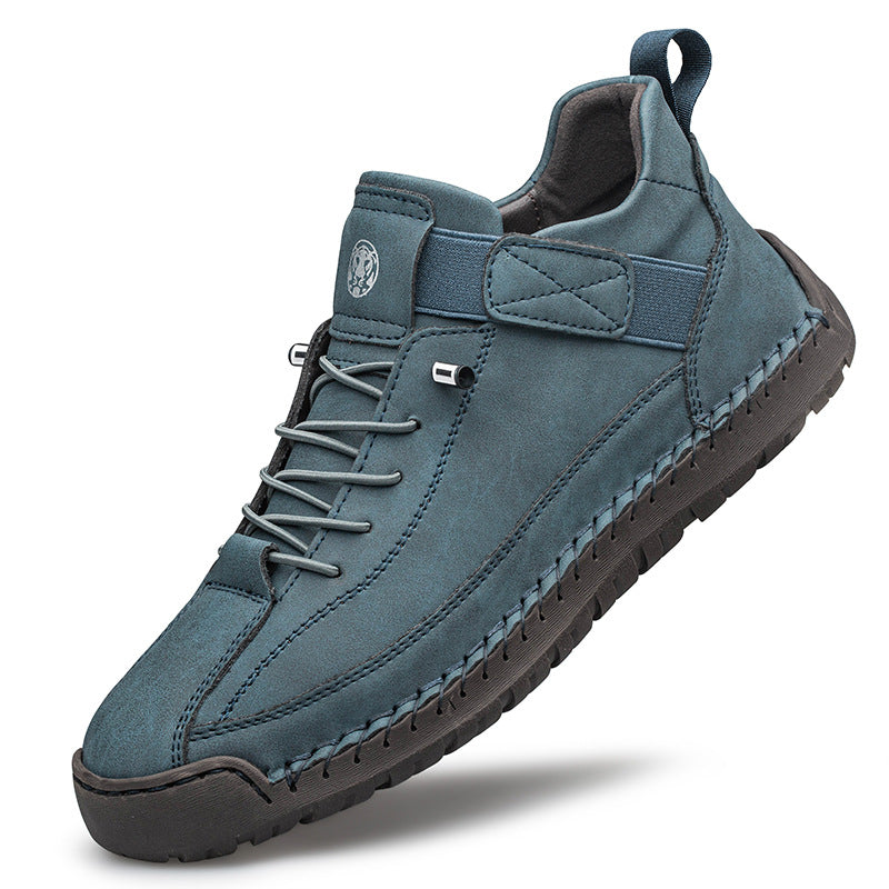 Griffin | Mens Leather Mid Top Stitched Casual Work Boots - 9