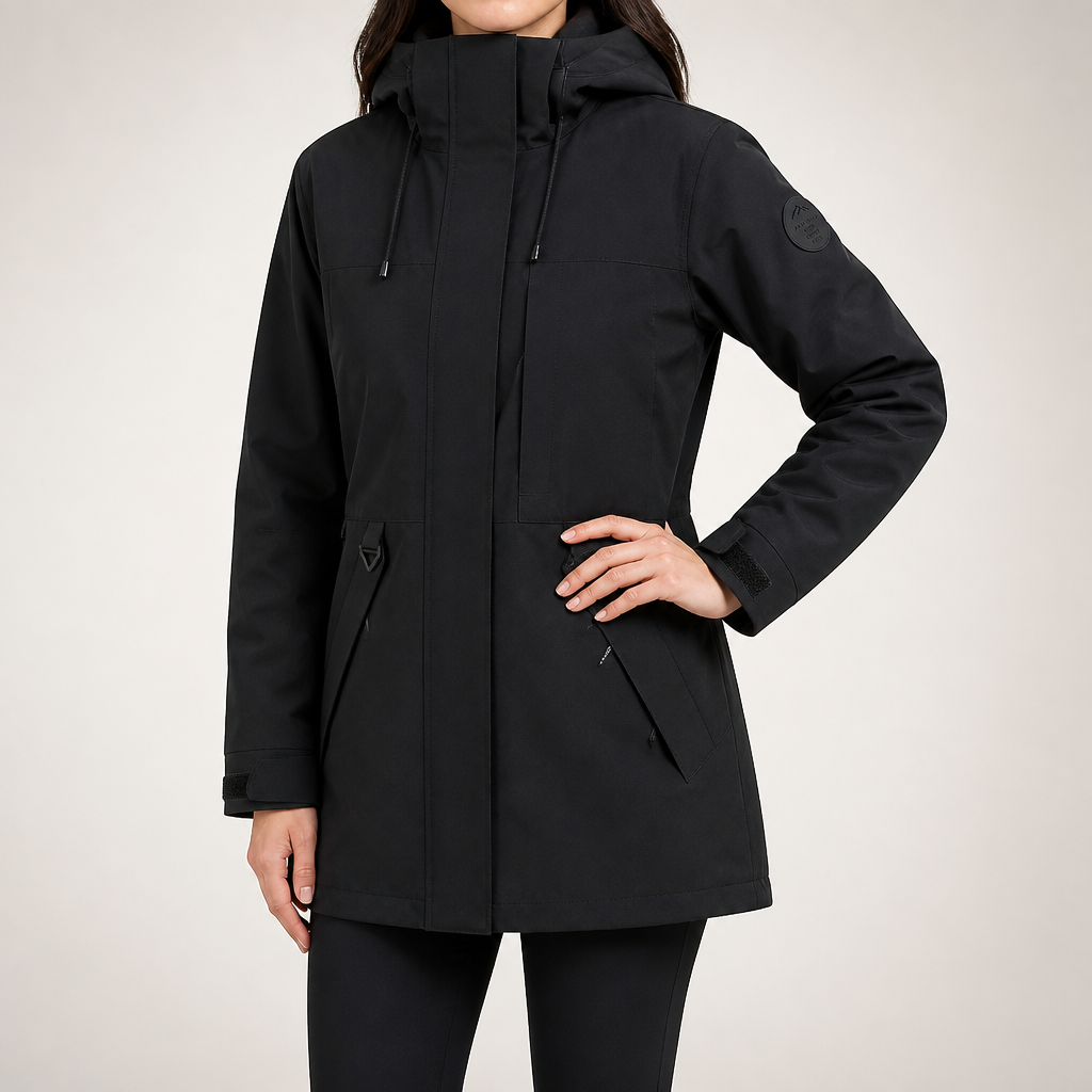 Griffin | Womens Waterproof Jacket Ski 3 In 1 Windproof Hooded Winter Coat, Black
