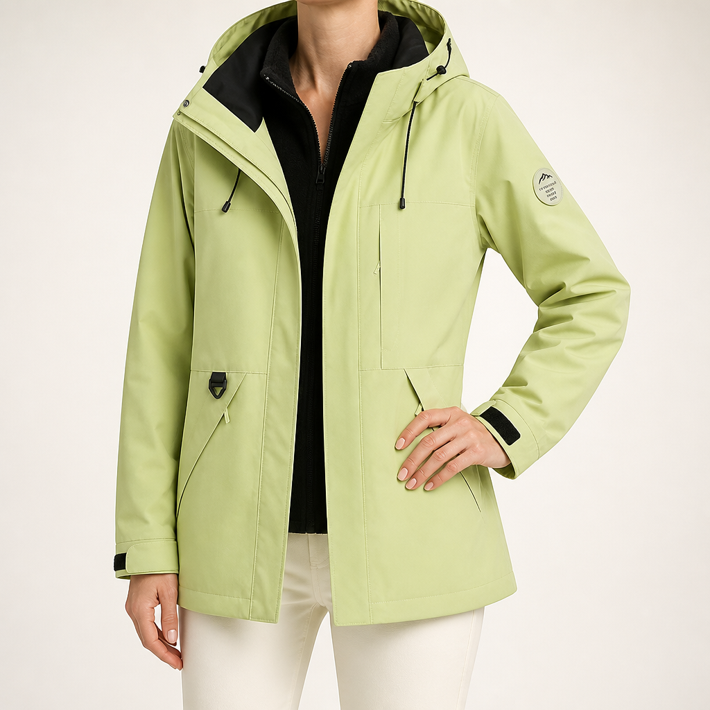 Griffin | Womens Waterproof Jacket Ski 3 In 1 Windproof Hooded Winter Coat, Green 2