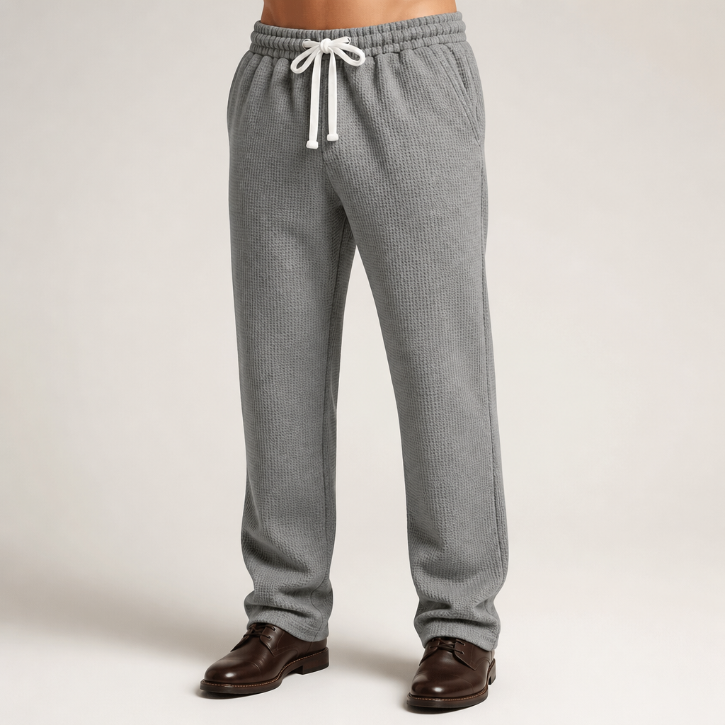 Gulliver | Mens Waffle Knit Casual Sports Versatile Trousers, Grey