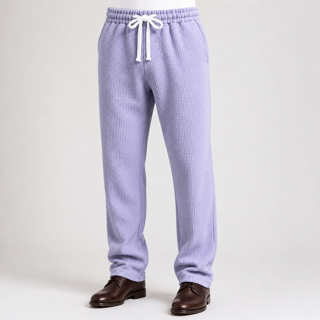 Gulliver | Mens Waffle Knit Casual Sports Versatile Trousers, Purple
