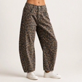 Halle | Womens Straight Leg Jeans Leopard Print High Waisted Denim, Leopard