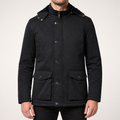 Harlan | Mens Fleece Lined Hooded Winter Work Jacket, Black