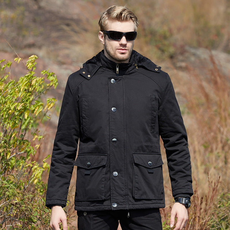Harlan | Mens Fleece Lined Hooded Winter Work Jacket - Black