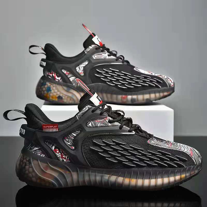 Harlan | Mens Lightweight Breathable Mesh Running On Shoes - Black