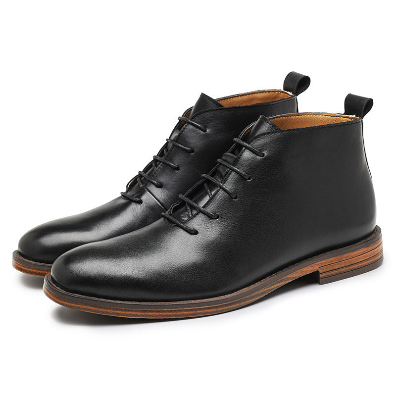Harlow | Mens Retro Lace Up Leather Ankle Boots - 2